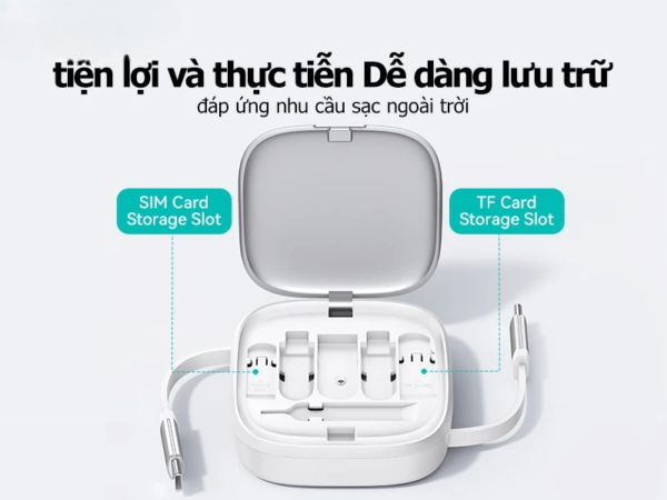 Bộ cáp sạc nhanh cao cấp đa năng 6 in 1 in ấn logo thương hiệu - Hình ảnh 2