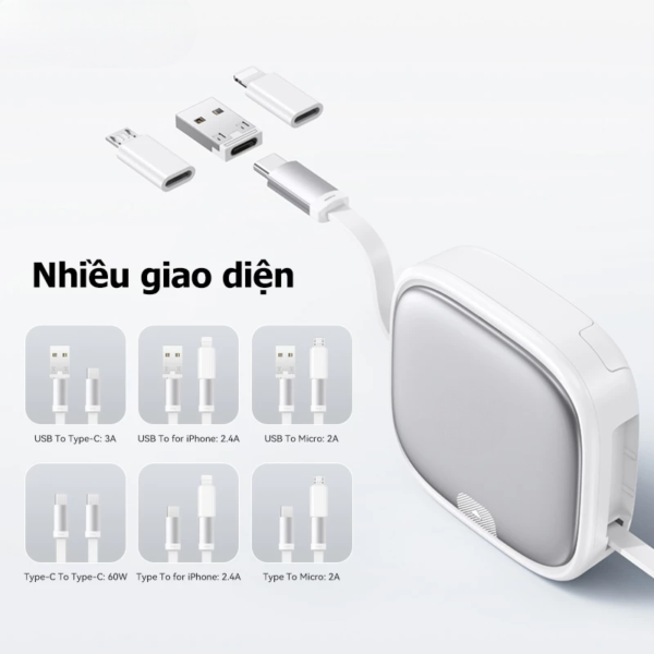 Bộ cáp sạc nhanh cao cấp đa năng 6 in 1 in ấn logo thương hiệu