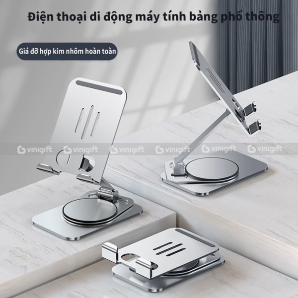 Giá đỡ điện thoại in ấn logo công ty đế xoay 360 độ chất lượng cao cấp - Hình ảnh 4