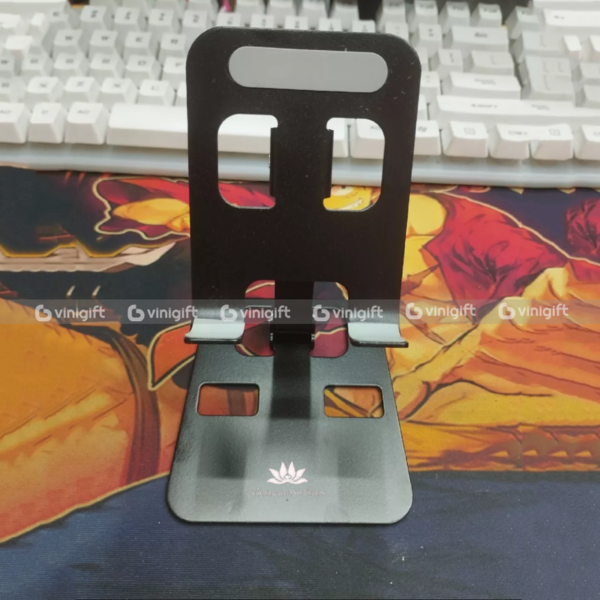 Giá đỡ điện thoại, máy tính bảng in logo công ty xoay 180 độ có thể gấp gọn - Hình ảnh 3